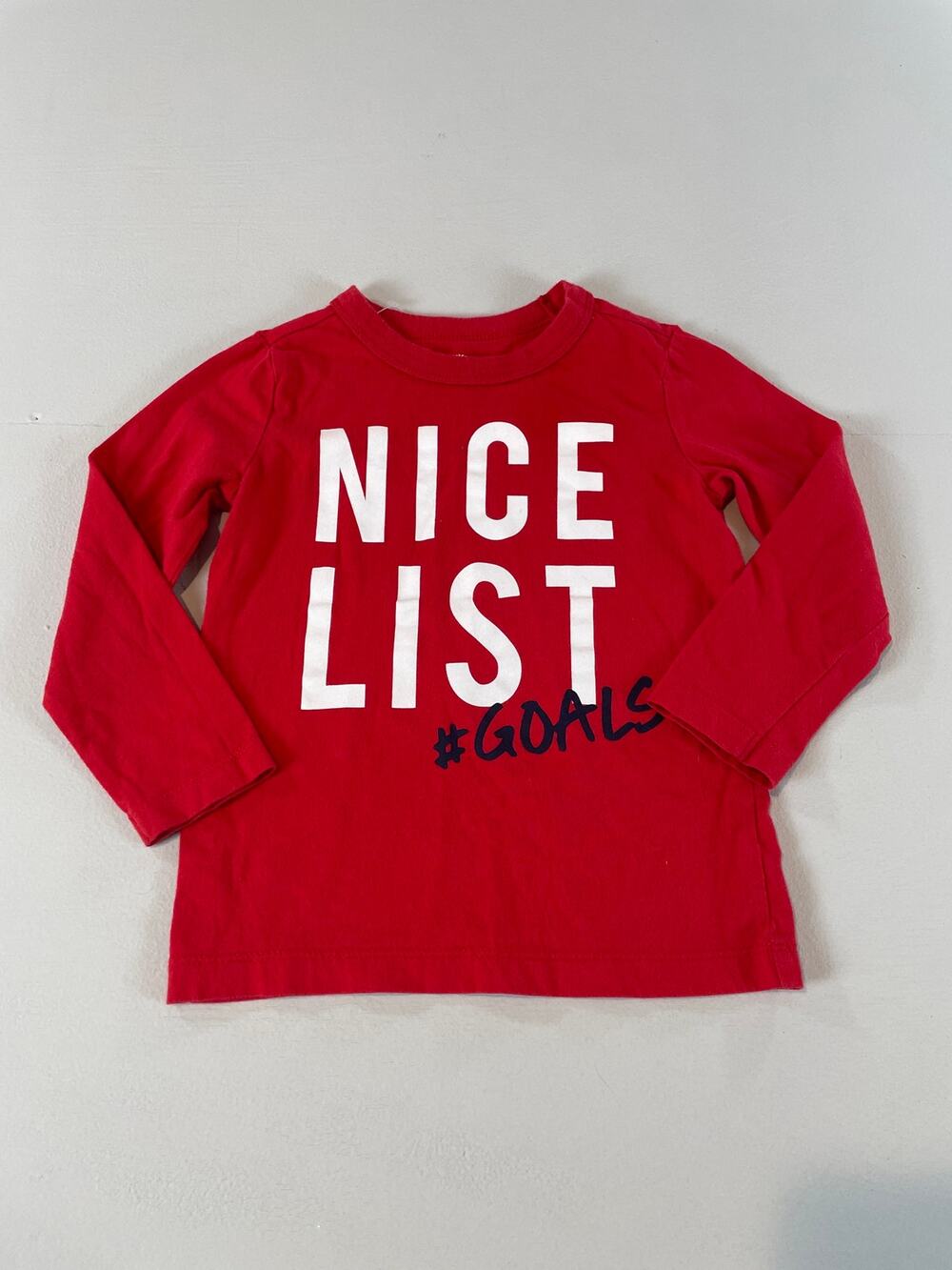 OshKosh B'gosh Originals Graphic Holiday Long Sleeve Shirt Size 2T Red Cotton